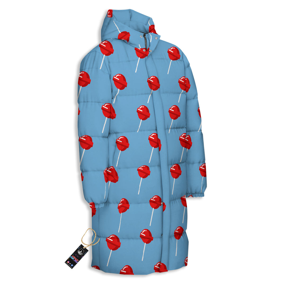 Lollipop Retro Print Pattern Long Down Jacket-grizzshop