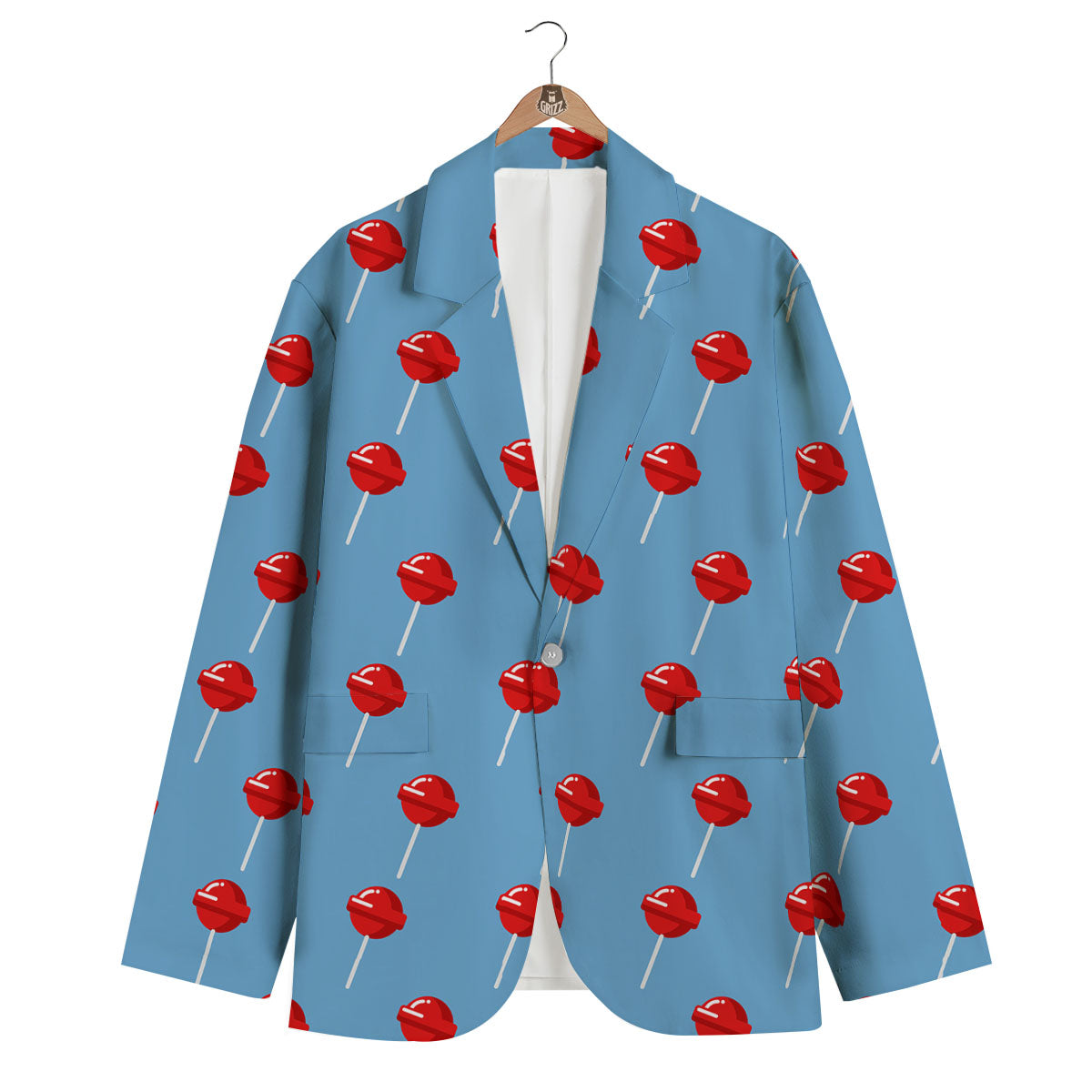 Lollipop Retro Print Pattern Men's Blazer-grizzshop