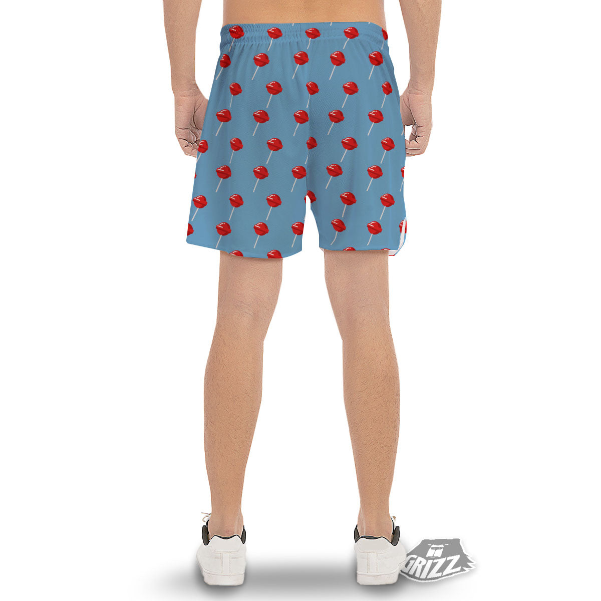 Lollipop Retro Print Pattern Men's Gym Shorts-grizzshop