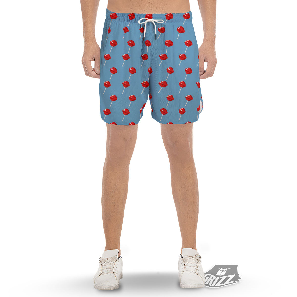 Lollipop Retro Print Pattern Men's Gym Shorts-grizzshop