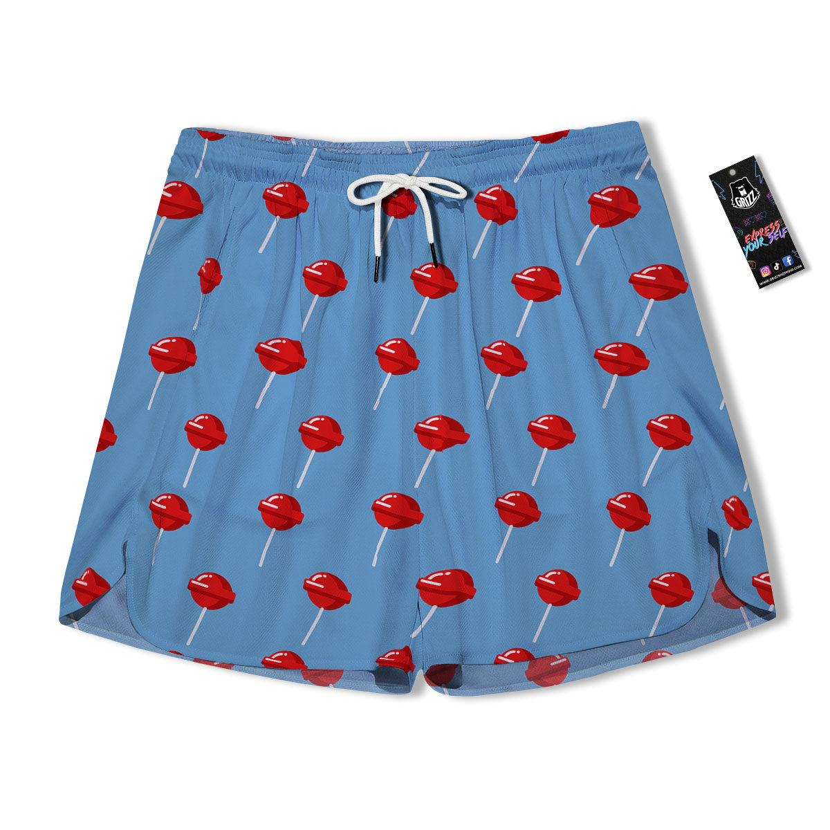 Lollipop Retro Print Pattern Men's Running Shorts-grizzshop