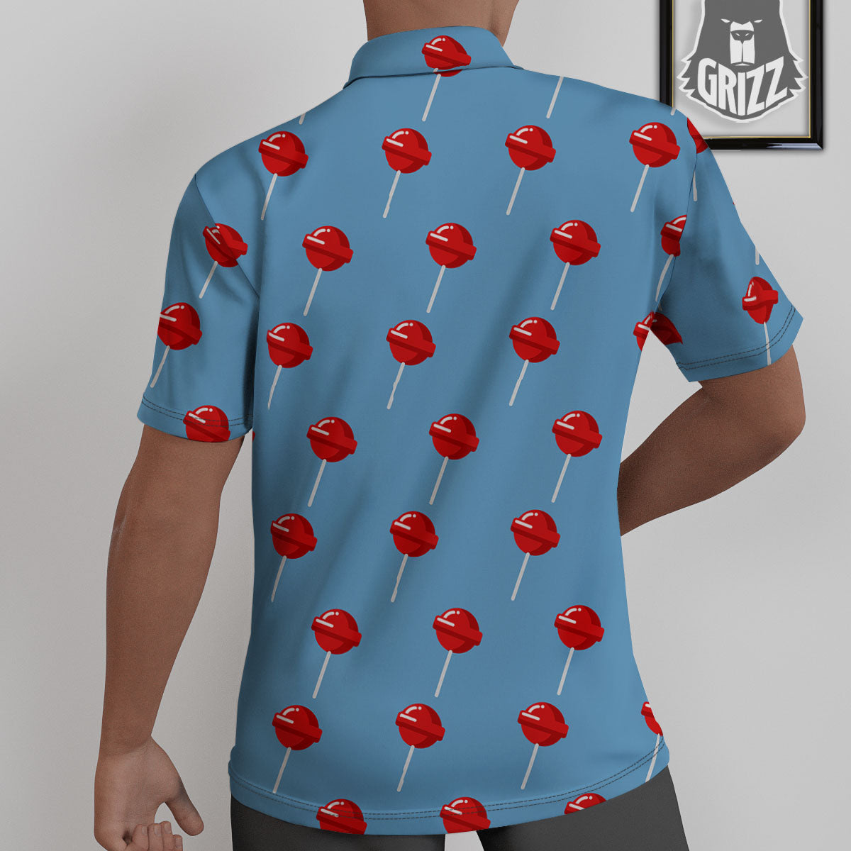 Lollipop Retro Print Pattern Untucked Shirts-grizzshop