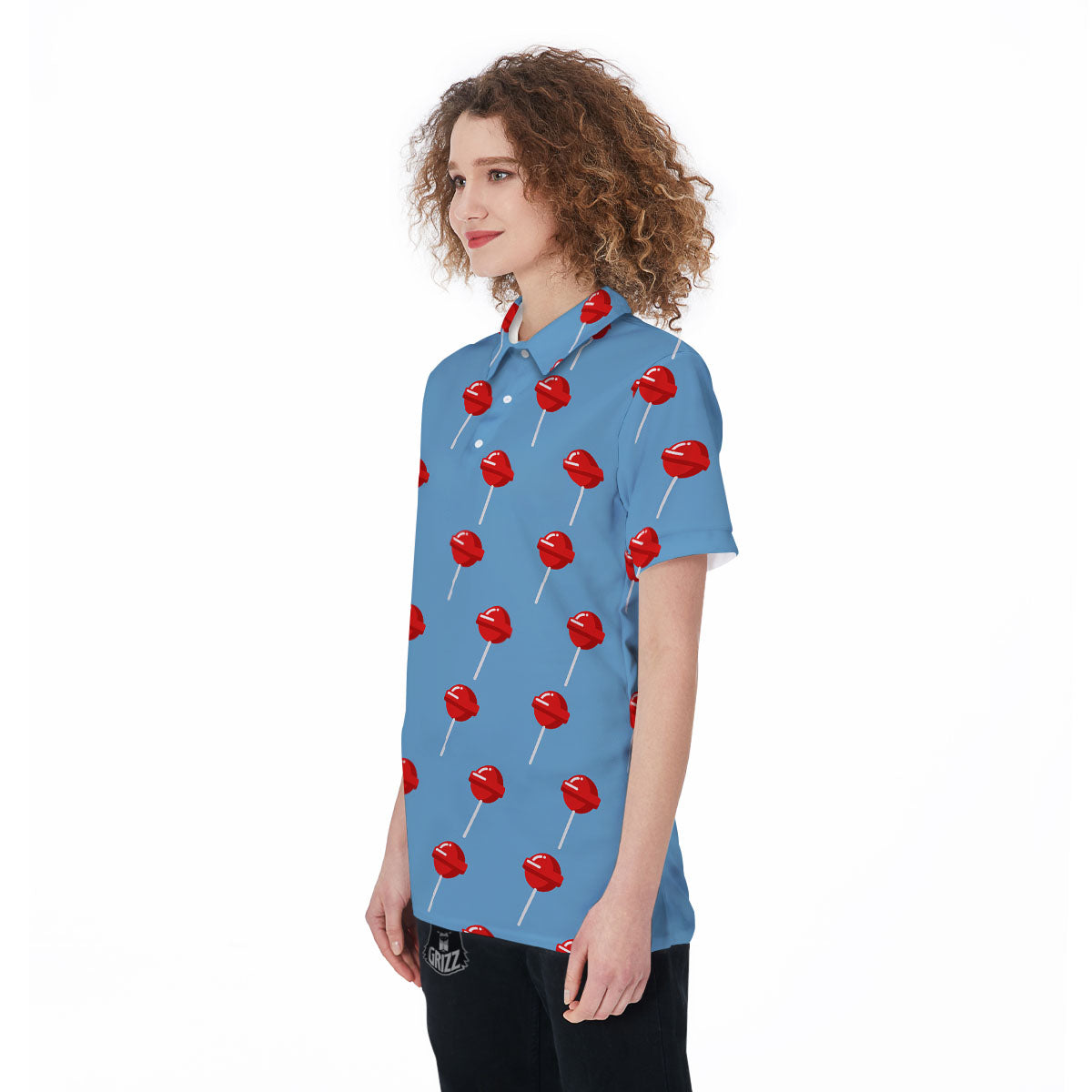 Lollipop Retro Print Pattern Women's Golf Shirts-grizzshop