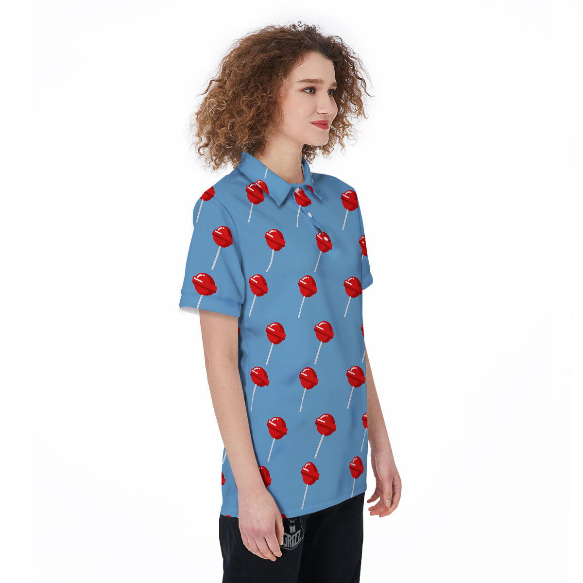 Lollipop Retro Print Pattern Women's Golf Shirts-grizzshop