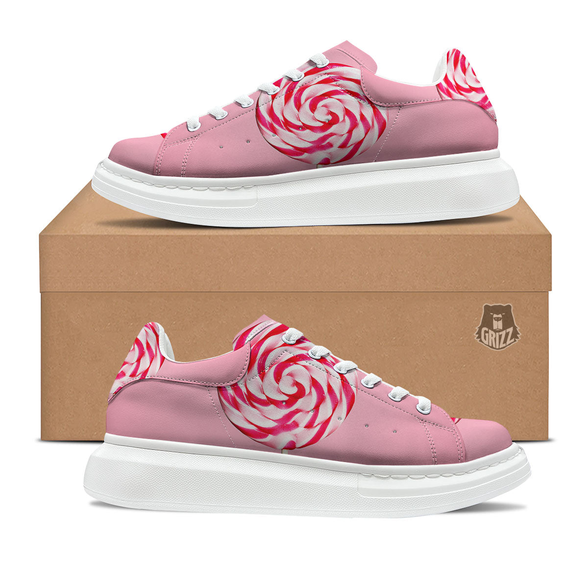 Lollipop Retro Print Platform Shoes-grizzshop