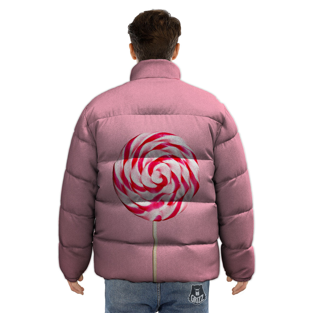 Lollipop Retro Print Puffer Jacket-grizzshop