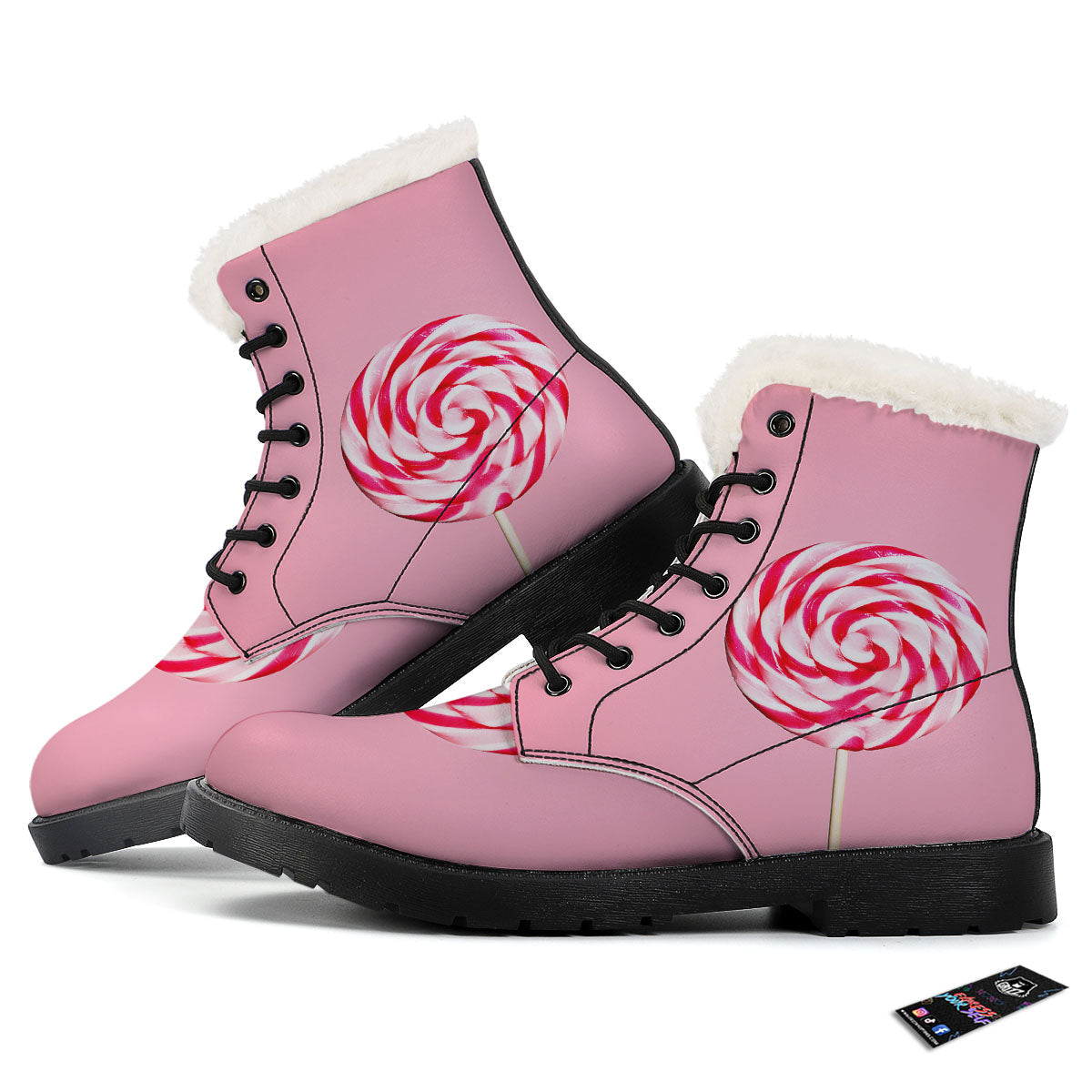 Lollipop Retro Print Winter Boots-grizzshop