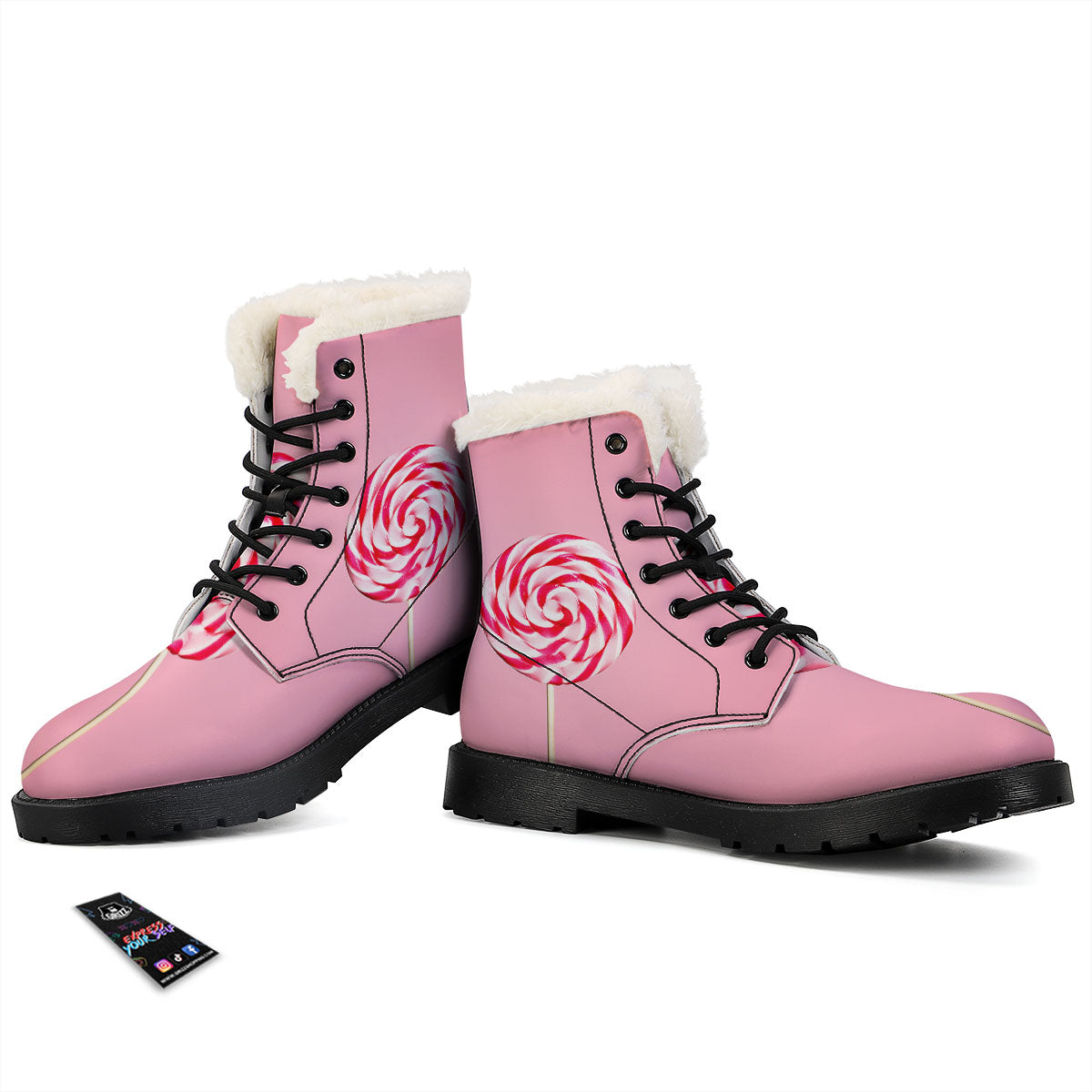 Lollipop Retro Print Winter Boots-grizzshop