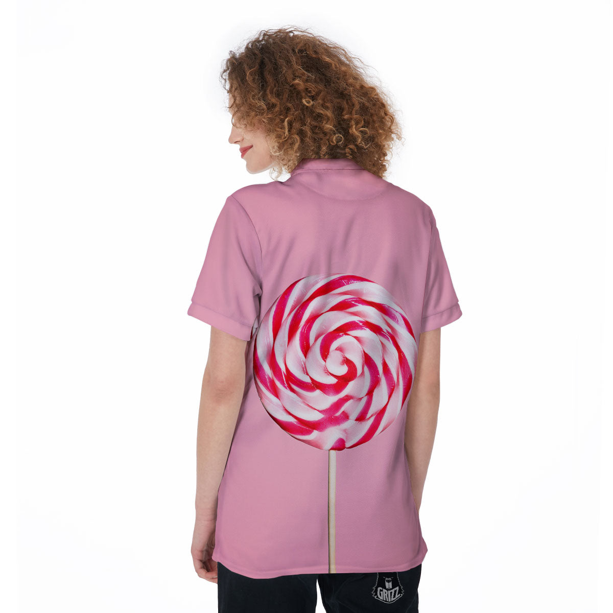 Lollipop Retro Print Women's Golf Shirts-grizzshop