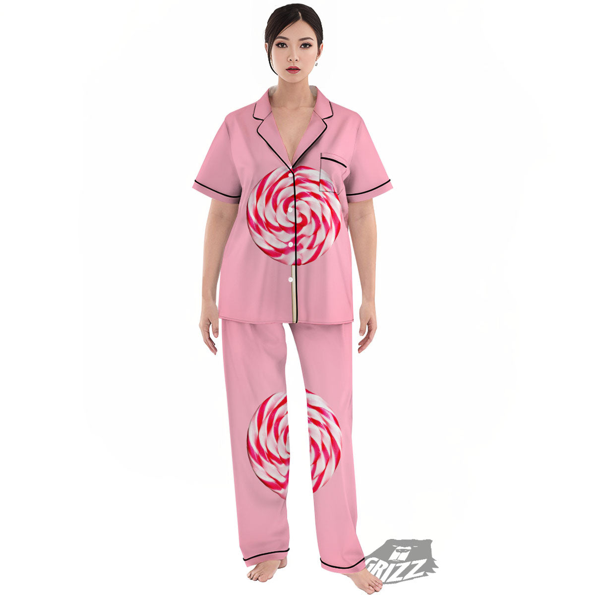 Lollipop Retro Print Women's Pajamas Set-grizzshop