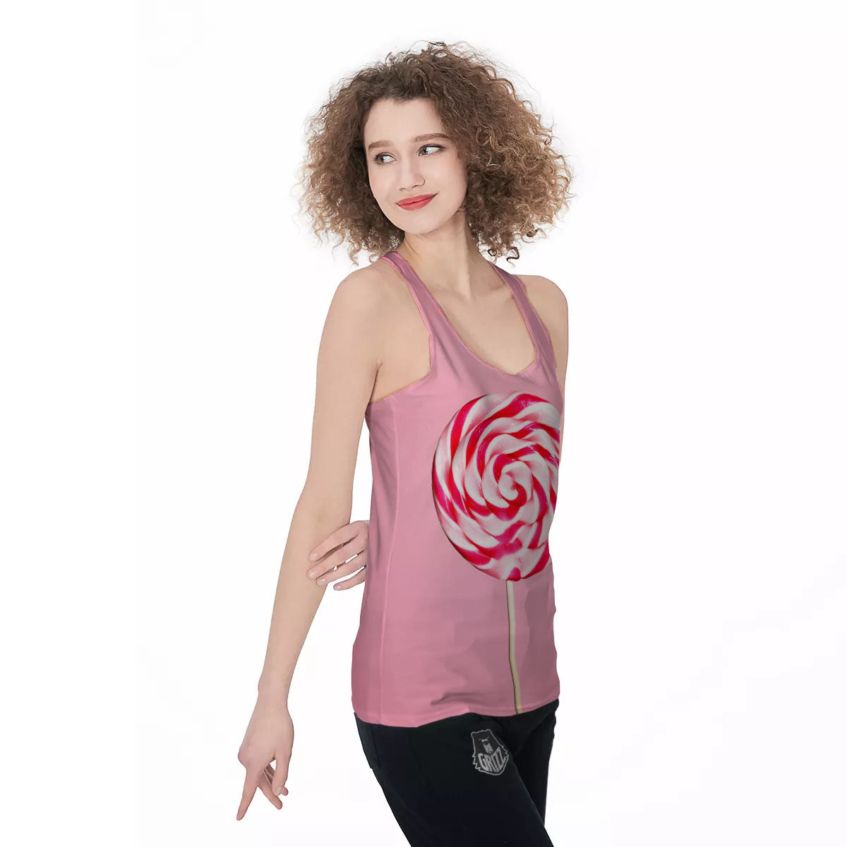 Lollipop Retro Print Women's Racerback Tank Top-grizzshop