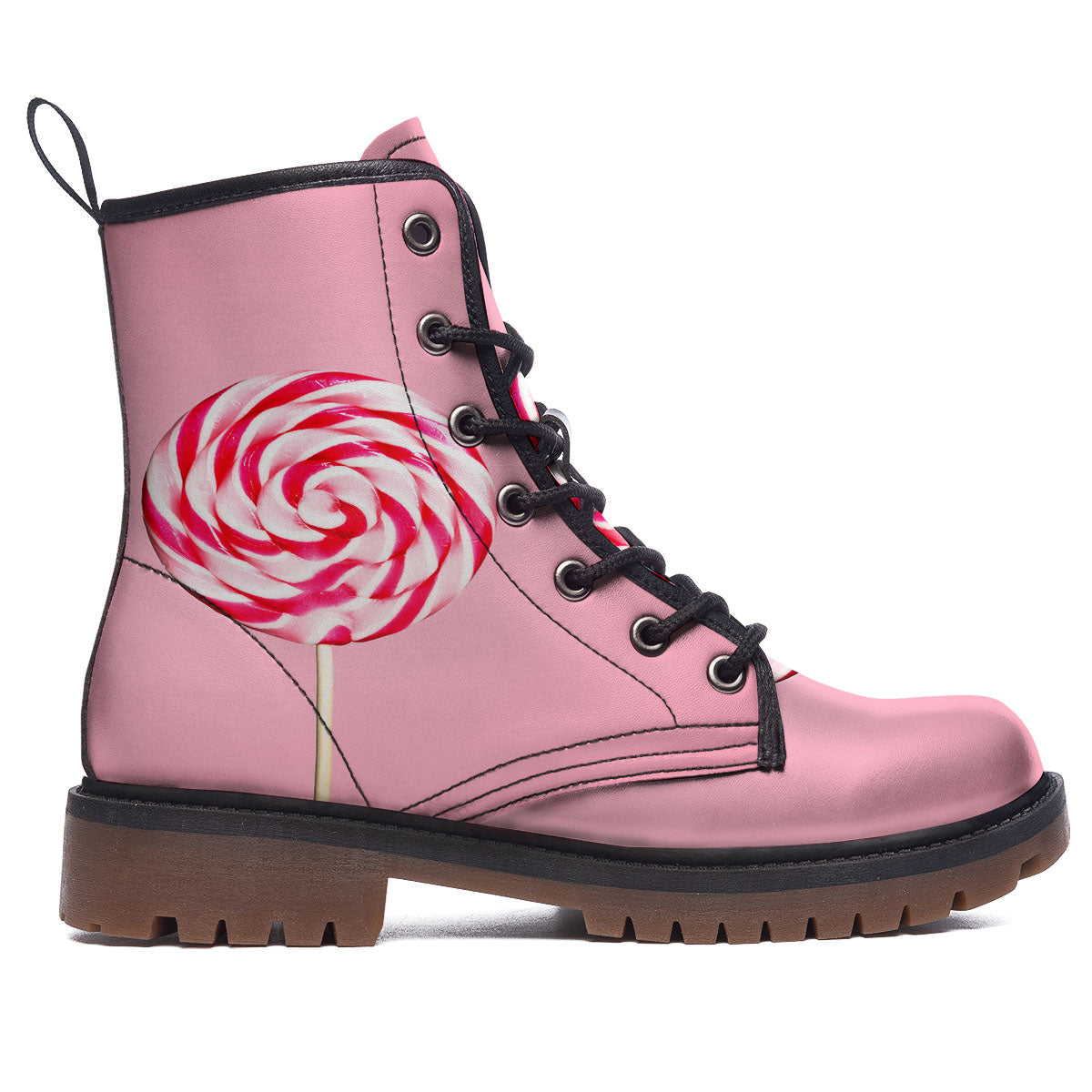 Lollipop Retro Print Work Boots-grizzshop