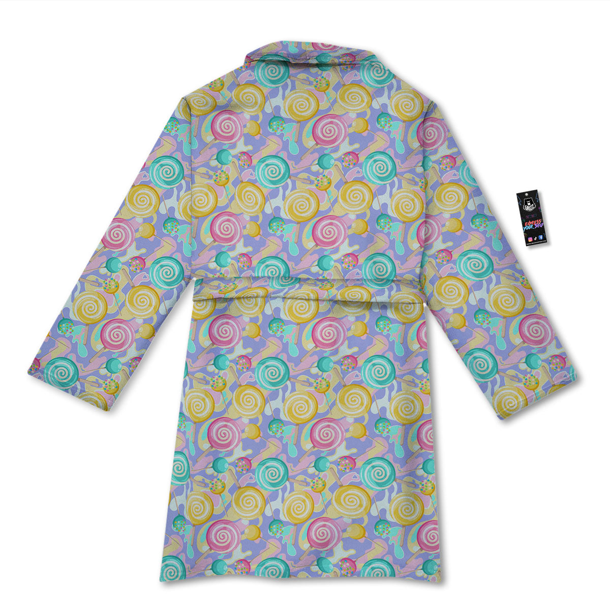 Lollipop Swirl Colorful Print Pattern Bathrobe-grizzshop