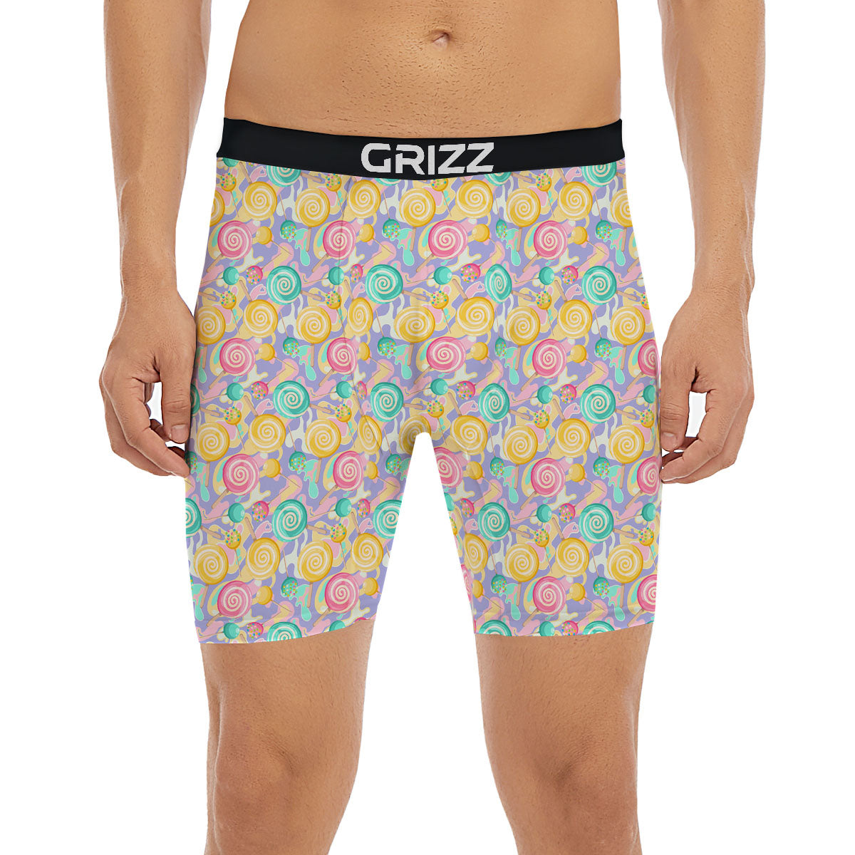 Lollipop Swirl Colorful Print Pattern Boxer Briefs-grizzshop