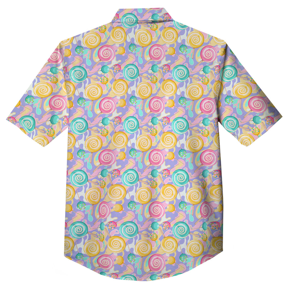 Lollipop Swirl Colorful Print Pattern Button Up Shirt-grizzshop