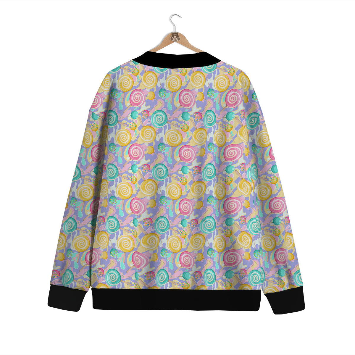 Lollipop Swirl Colorful Print Pattern Cardigan-grizzshop