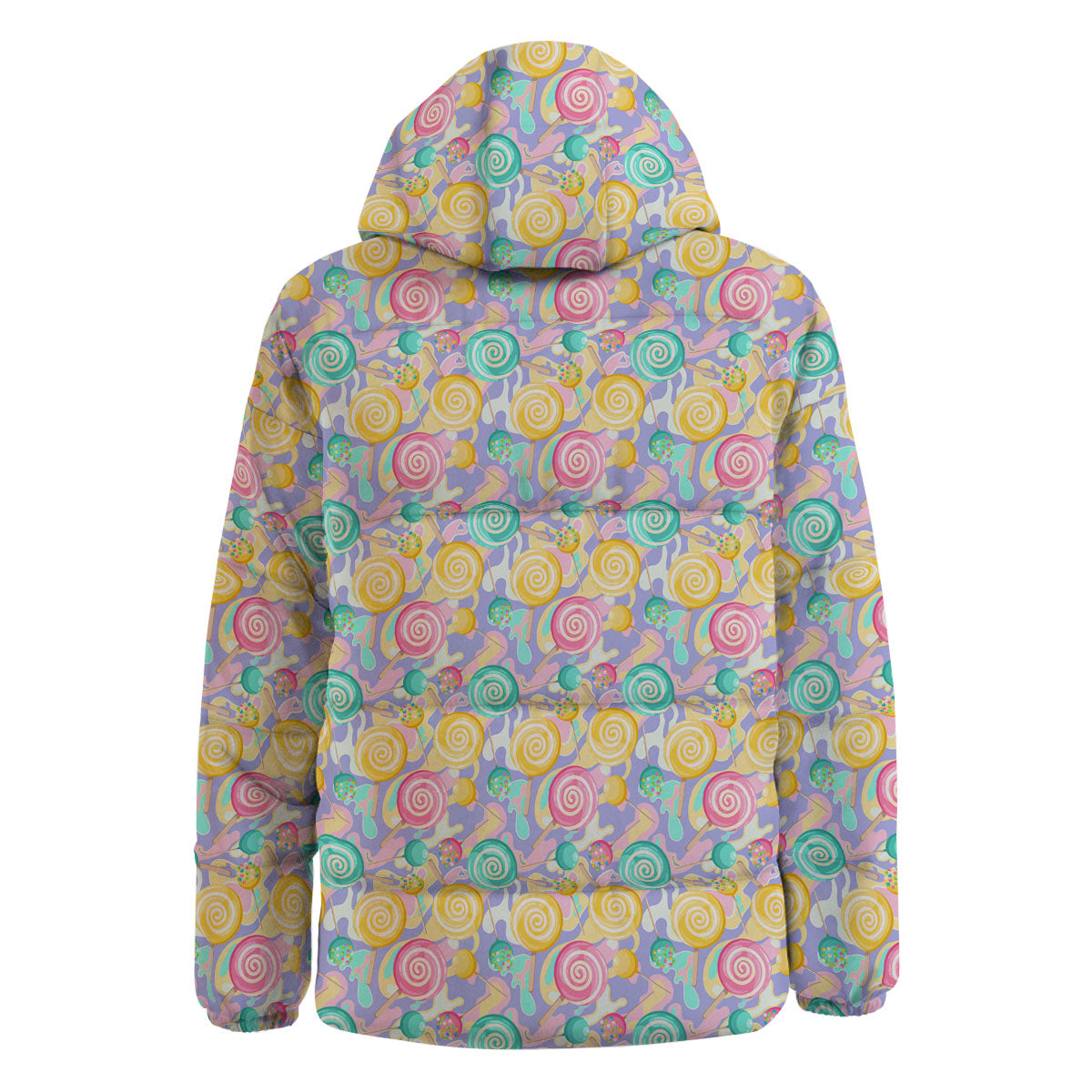 Lollipop Swirl Colorful Print Pattern Down Jacket-grizzshop