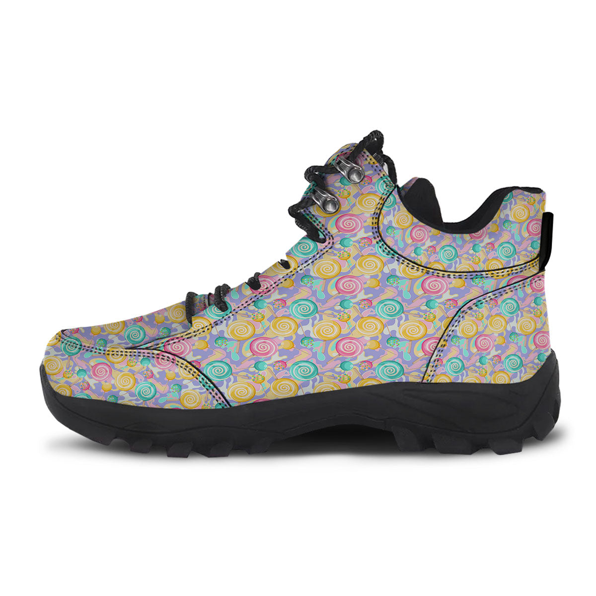 Lollipop Swirl Colorful Print Pattern Hiking Shoes-grizzshop