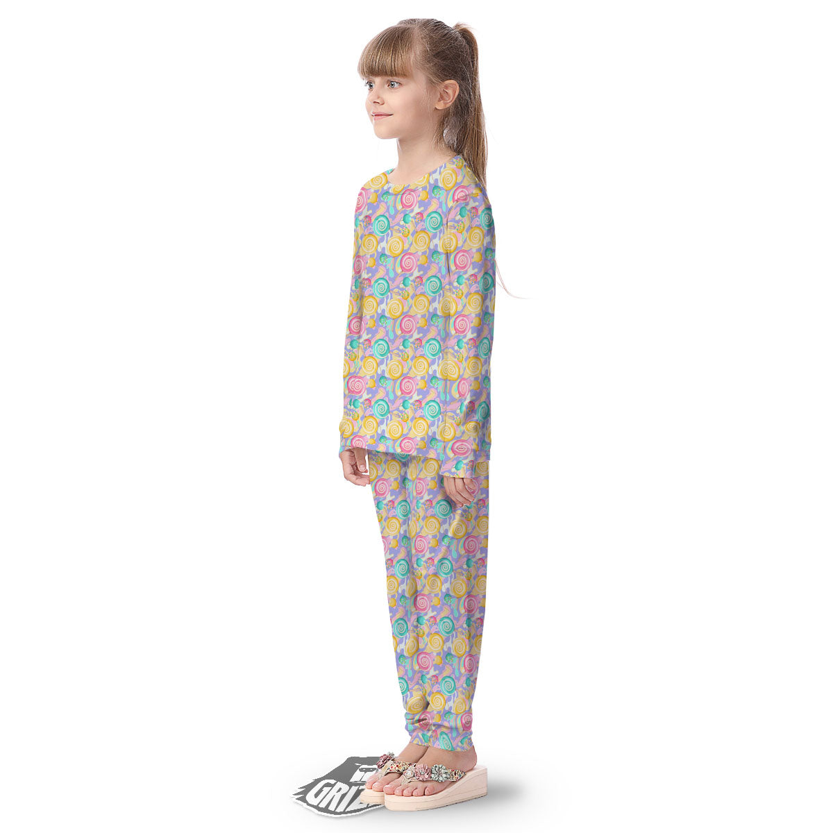 Lollipop Swirl Colorful Print Pattern Kid's Pajamas-grizzshop