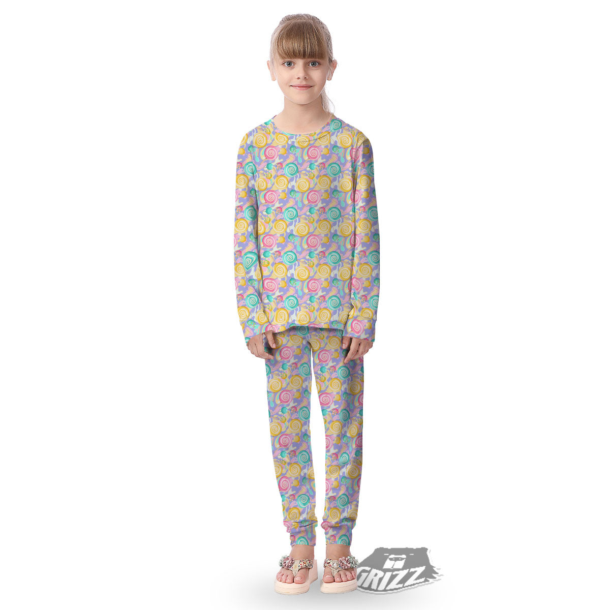 Lollipop Swirl Colorful Print Pattern Kid's Pajamas-grizzshop