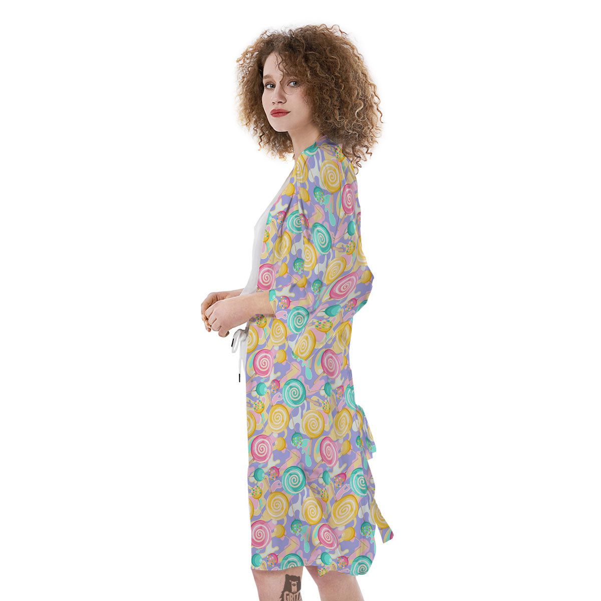 Lollipop Swirl Colorful Print Pattern Kimono-grizzshop