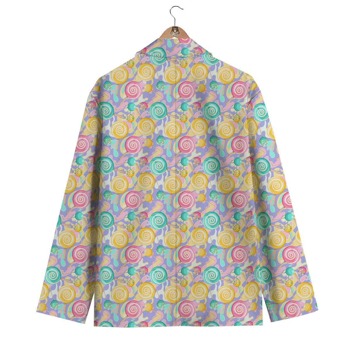 Lollipop Swirl Colorful Print Pattern Men's Blazer-grizzshop