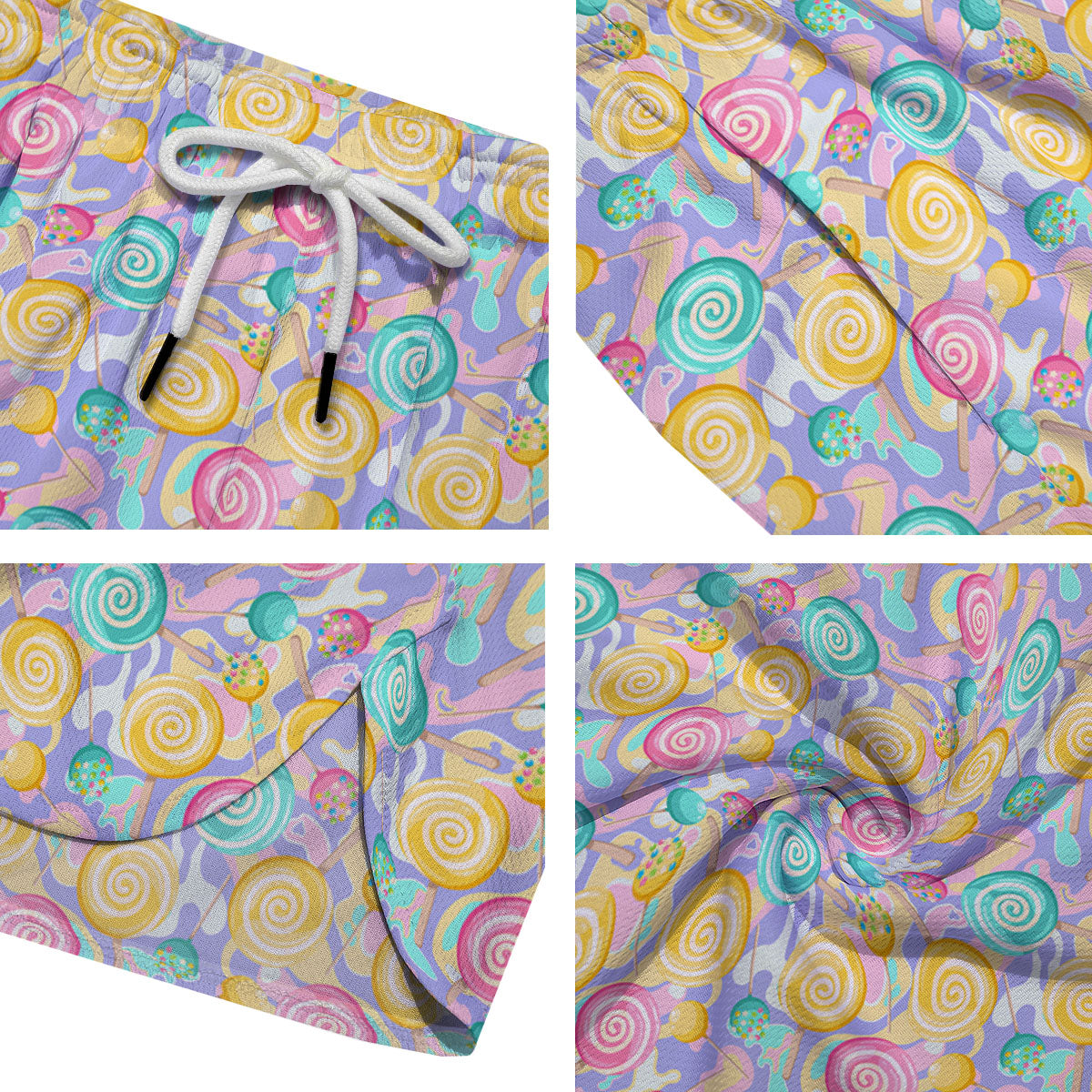 Lollipop Swirl Colorful Print Pattern Men's Running Shorts-grizzshop