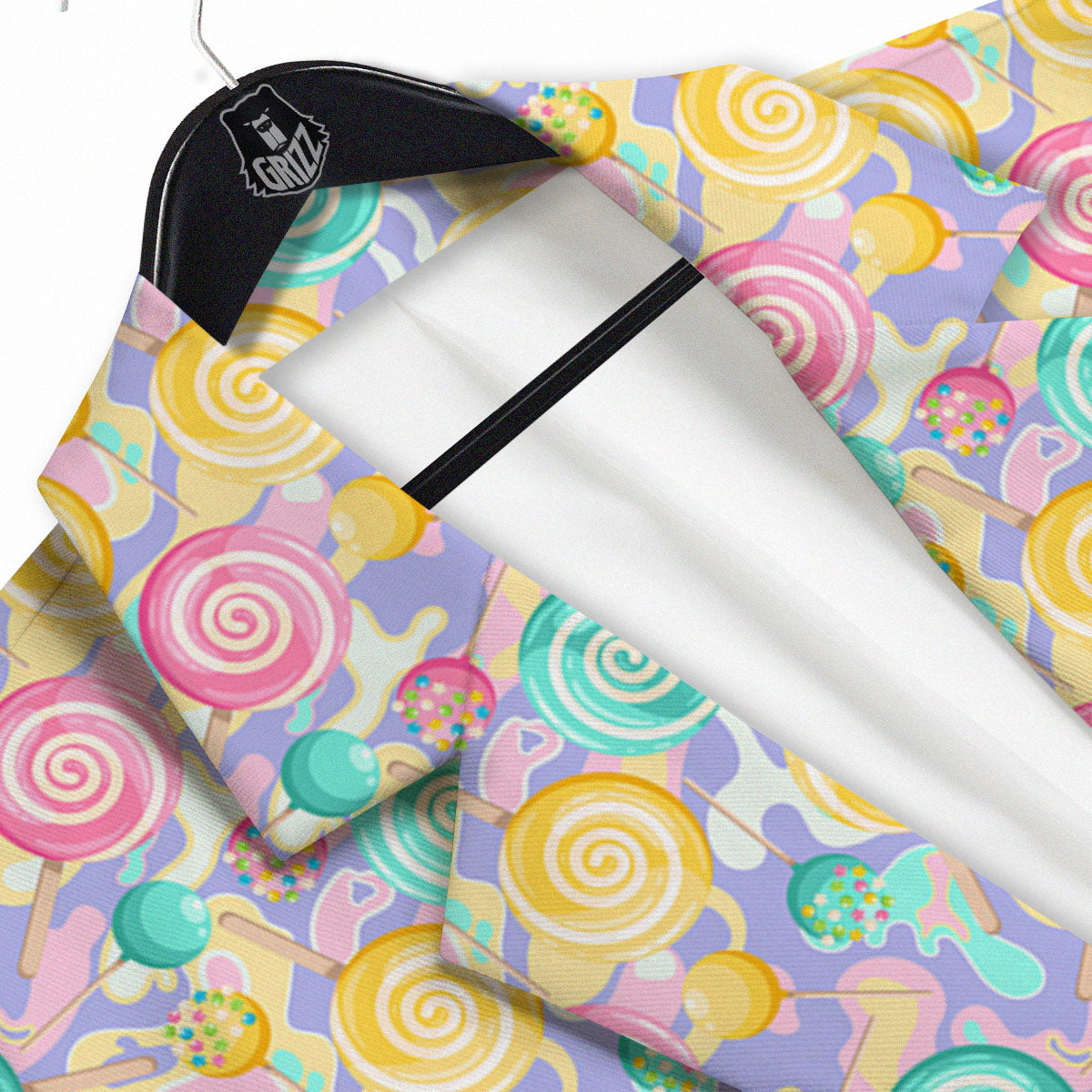 Lollipop Swirl Colorful Print Pattern Men's Sport Coat-grizzshop