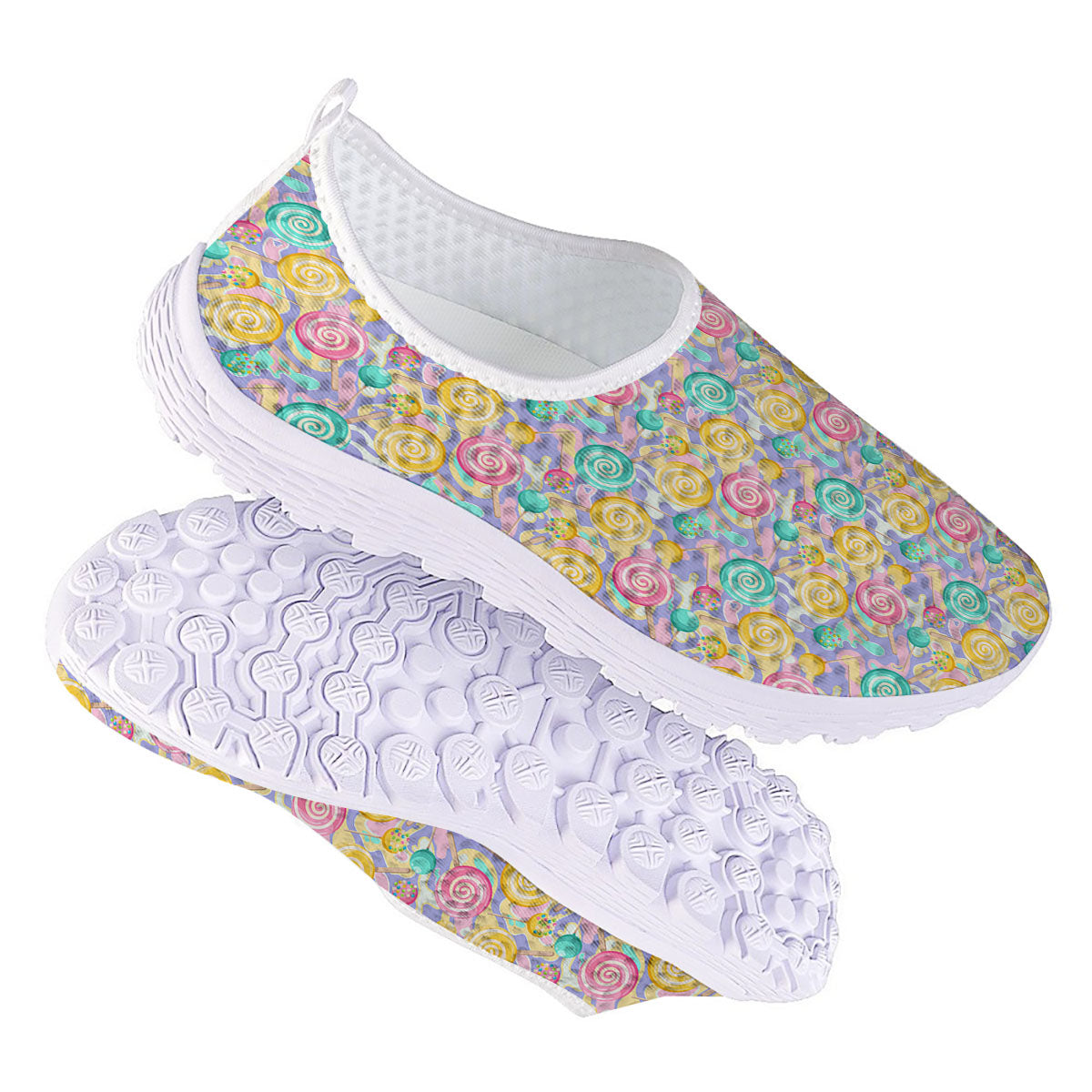 Lollipop Swirl Colorful Print Pattern Nurse Shoes-grizzshop