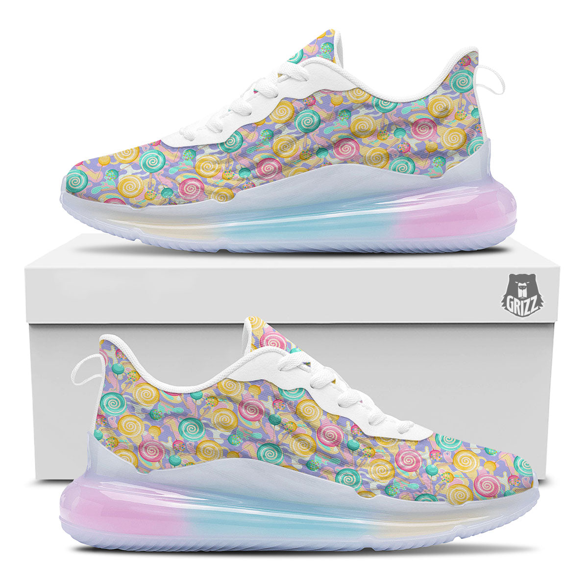 Lollipop Swirl Colorful Print Pattern Running Sneakers-grizzshop