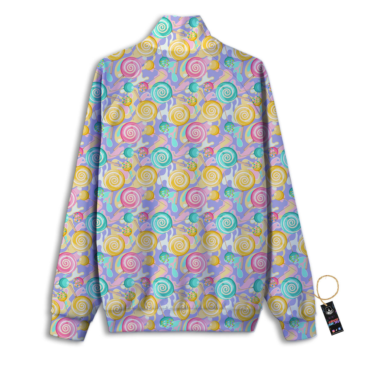 Lollipop Swirl Colorful Print Pattern Track Jacket-grizzshop