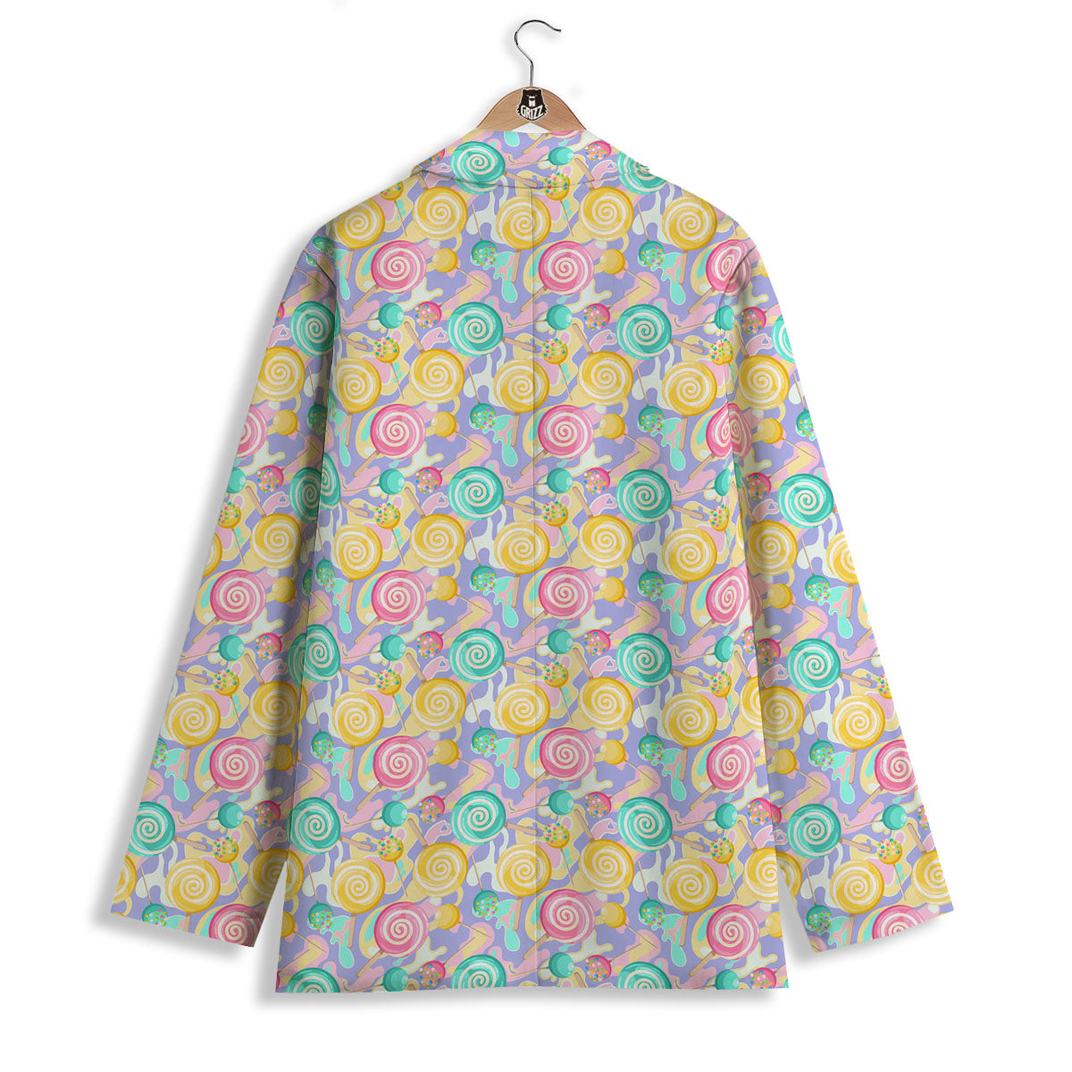 Lollipop Swirl Colorful Print Pattern Women's Blazer-grizzshop
