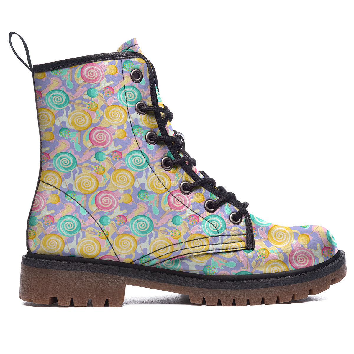 Lollipop Swirl Colorful Print Pattern Work Boots-grizzshop