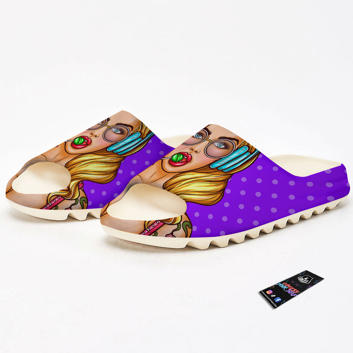 Lollipop And Punk Girl Print Sandals-grizzshop