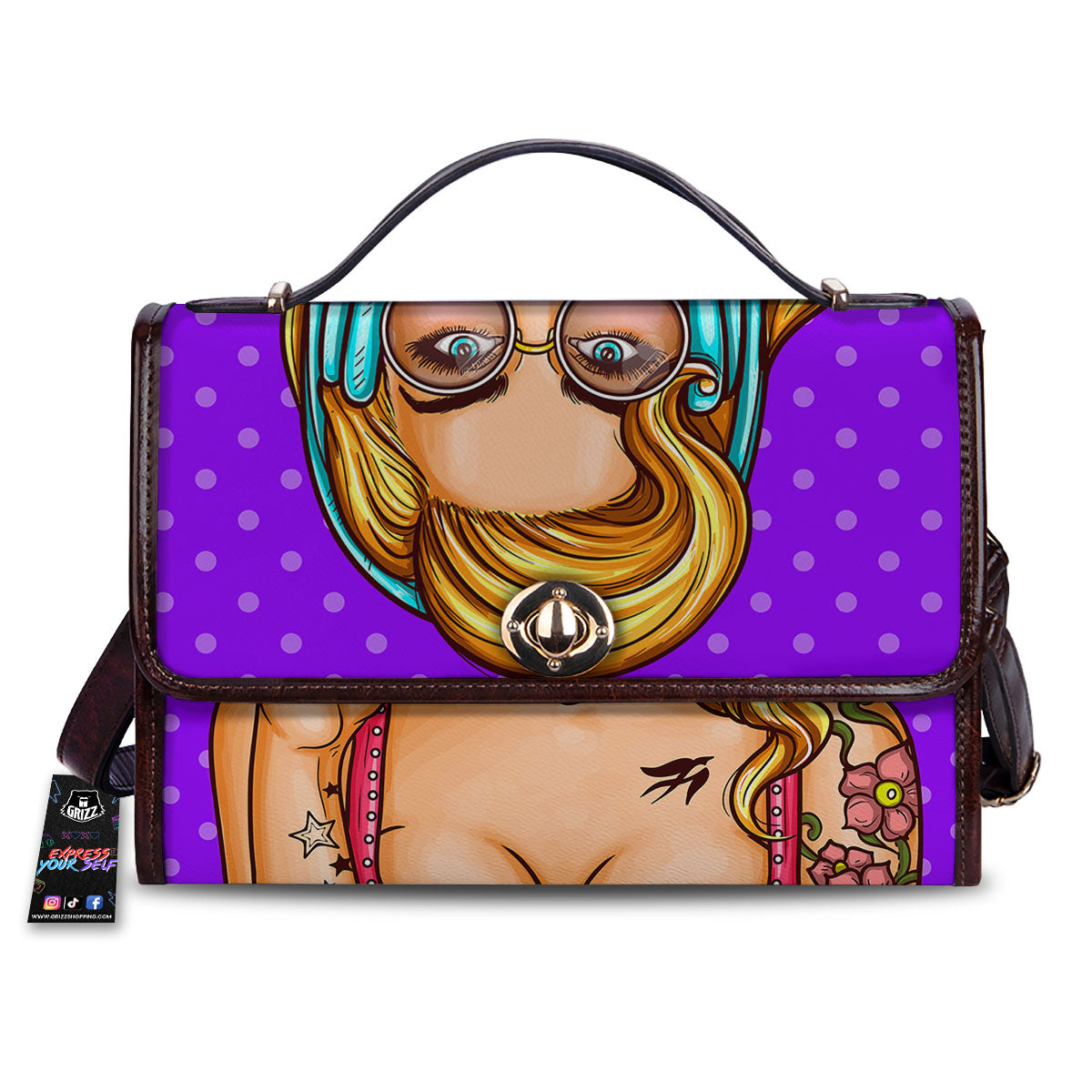 Lollipop And Punk Girl Print Women's Satchel Bag