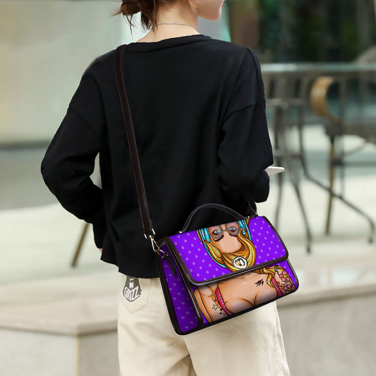 Lollipop And Punk Girl Print Women's Satchel Bag