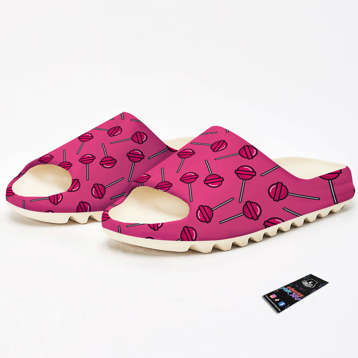 Lollipop Candy Pink Print Pattern Sandals-grizzshop