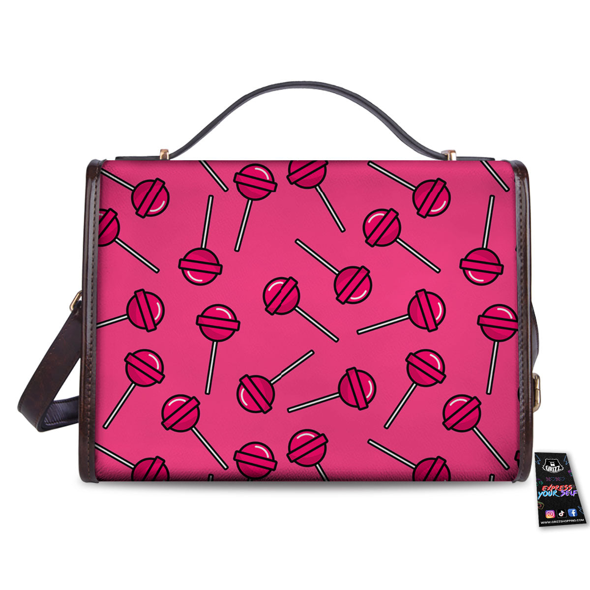 Lollipop Candy Pink Print Pattern Women's Satchel Bag