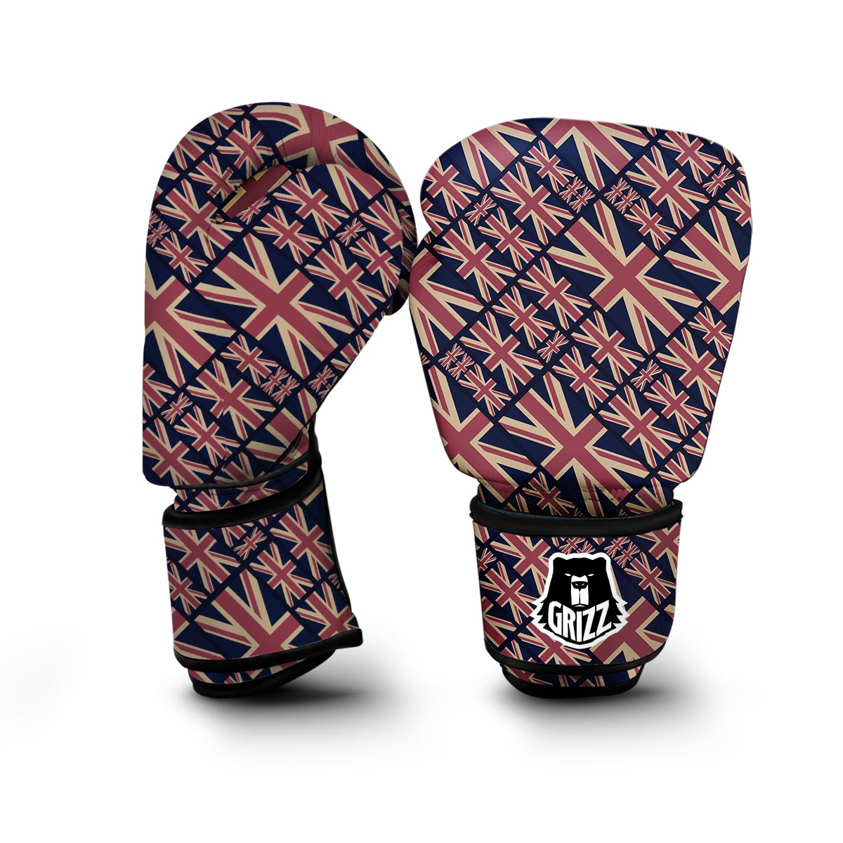 London British Flag Pattern Print Boxing Gloves-grizzshop