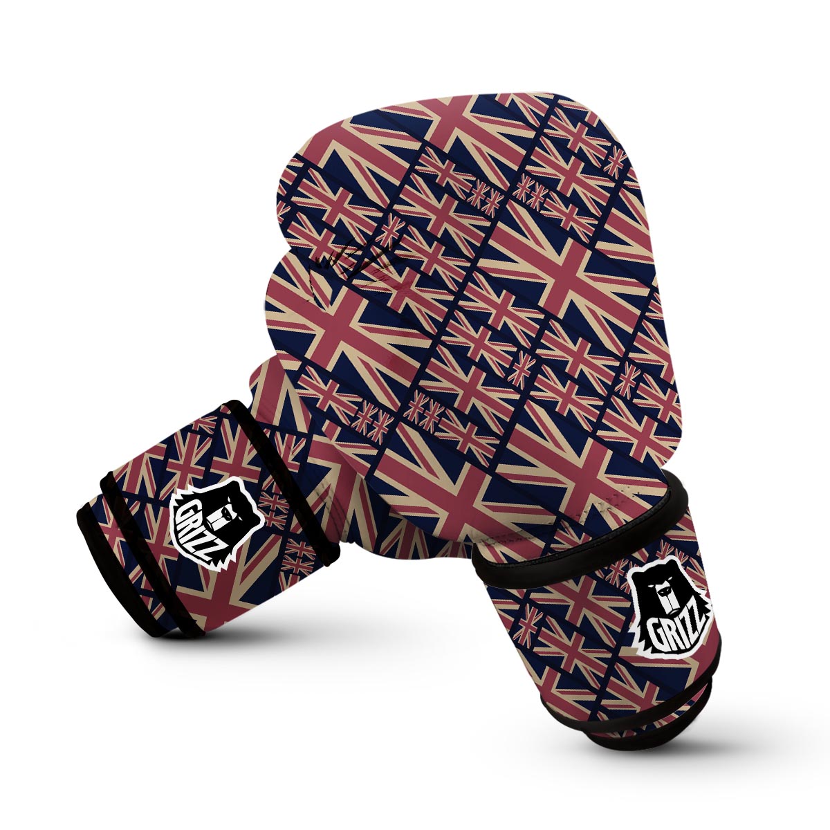 London British Flag Pattern Print Boxing Gloves-grizzshop