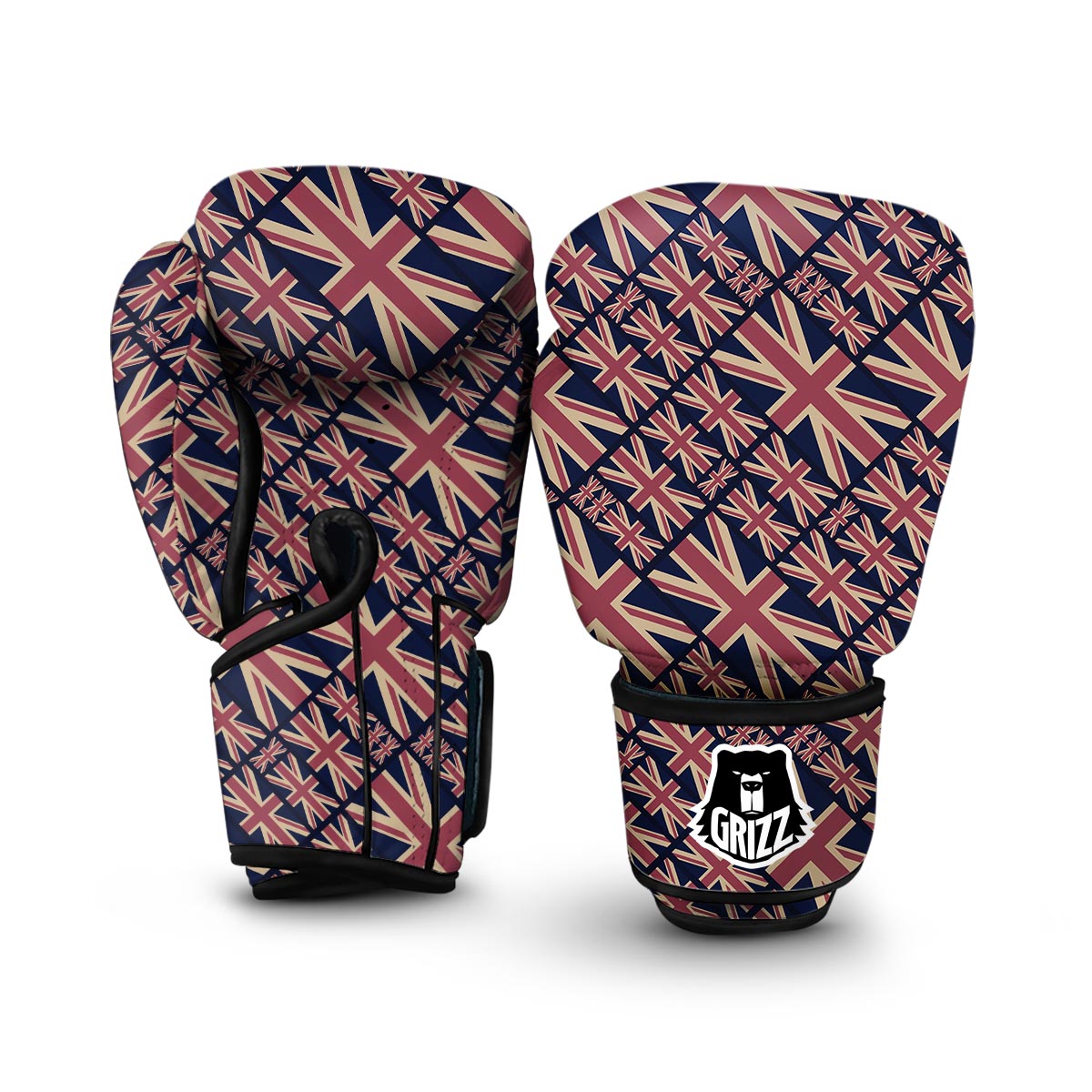 London British Flag Pattern Print Boxing Gloves-grizzshop