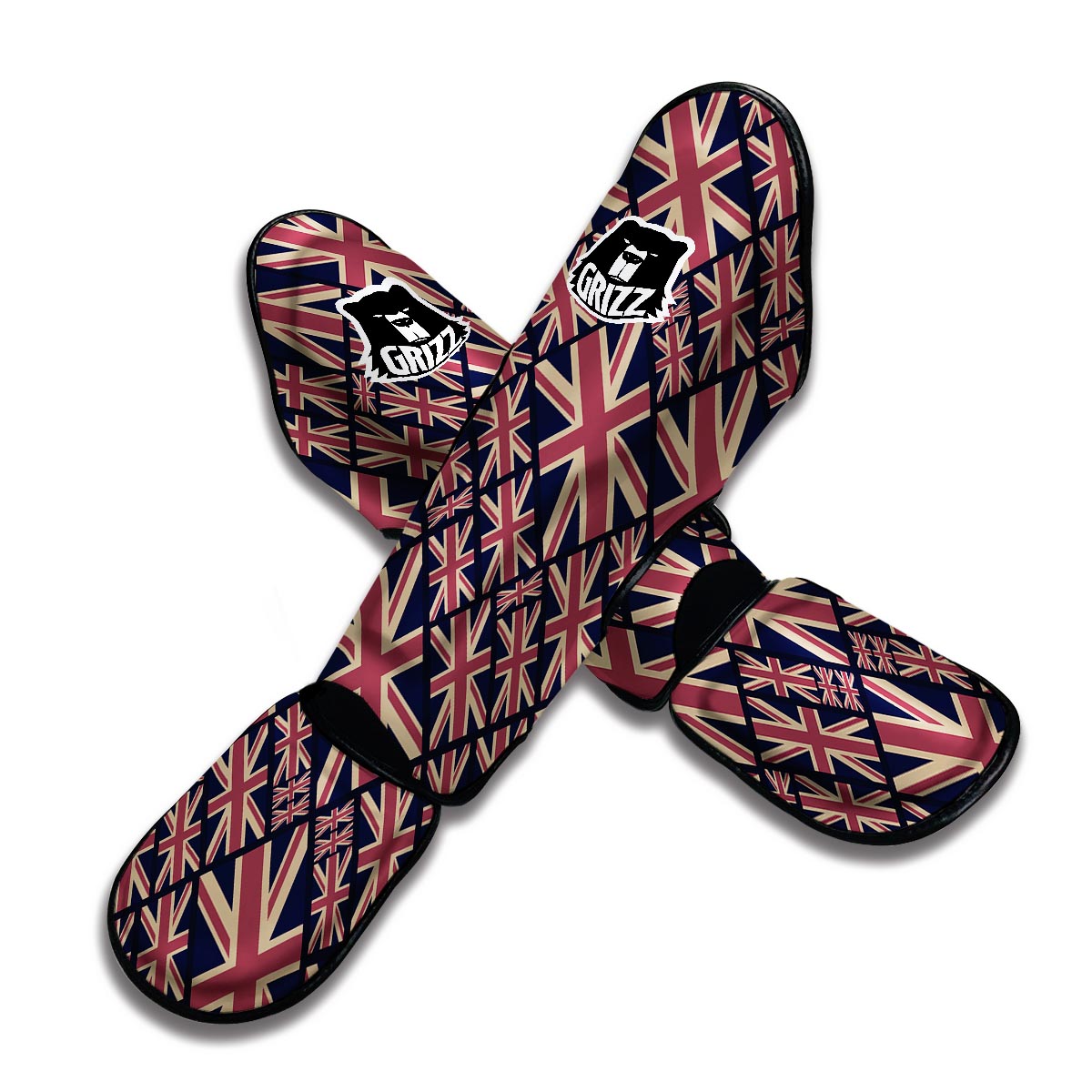 London British Flag Pattern Print Muay Thai Shin Guards-grizzshop