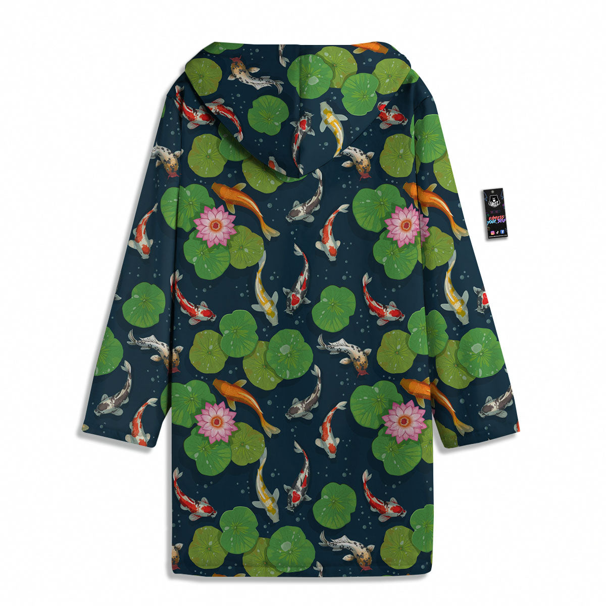 Lotus And Koi Carp Print Pattern Men's Windbreaker Jacket-grizzshop