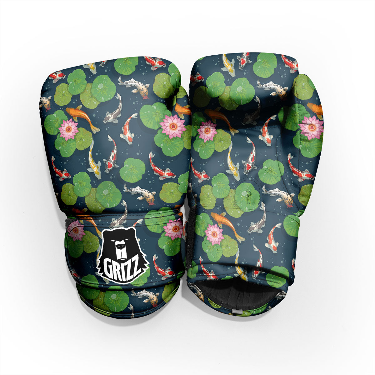 Lotus And Koi Carp Print Pattern Pro Boxing Glove