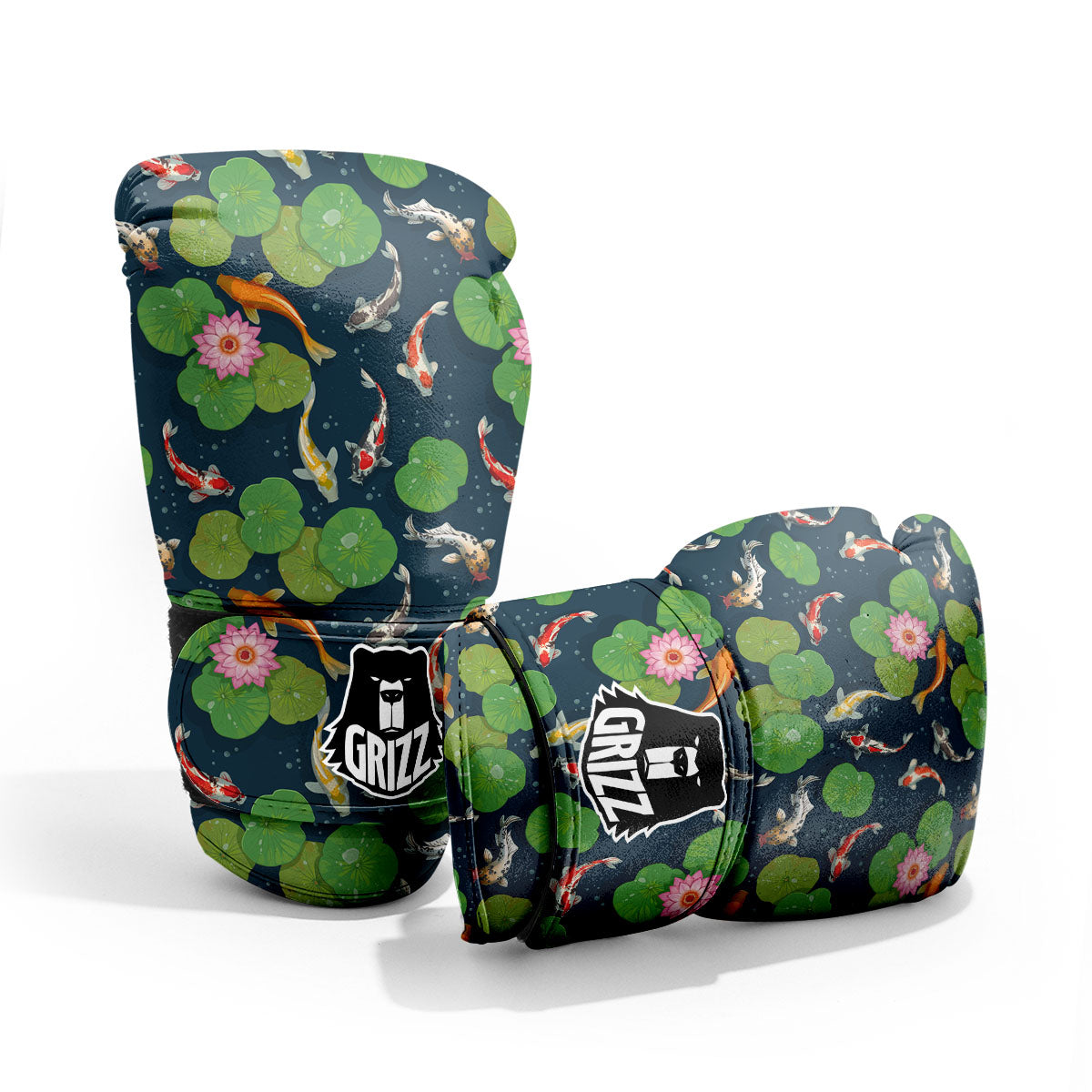 Lotus And Koi Carp Print Pattern Pro Boxing Glove