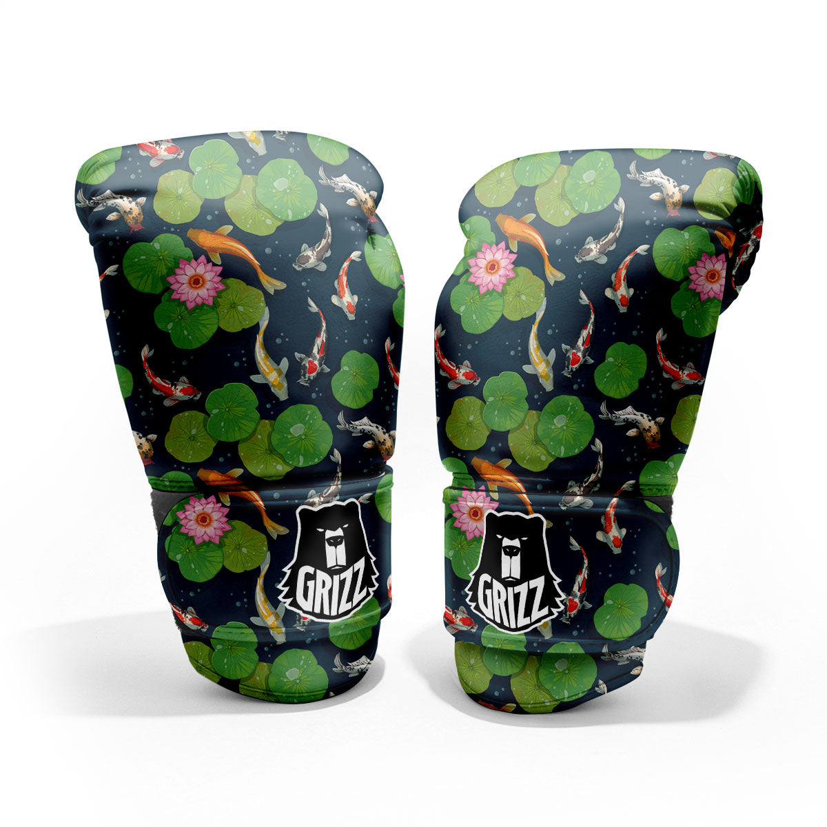 Lotus And Koi Carp Print Pattern Pro Boxing Glove