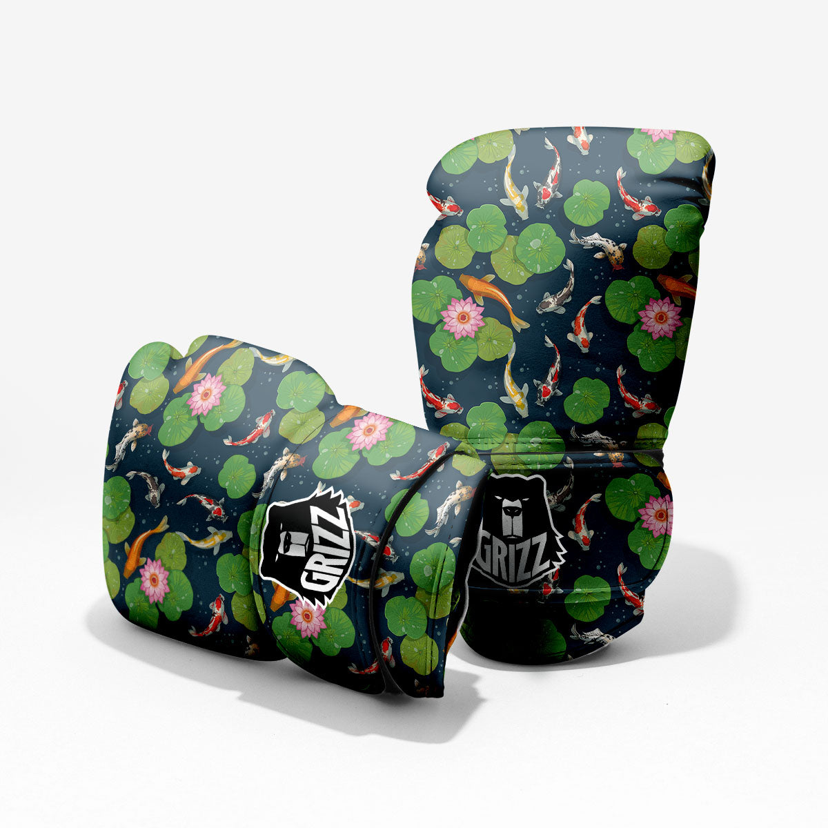 Lotus And Koi Carp Print Pattern Pro Boxing Glove
