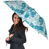 Lotus Blue And White Flower Print Pattern Umbrella-grizzshop