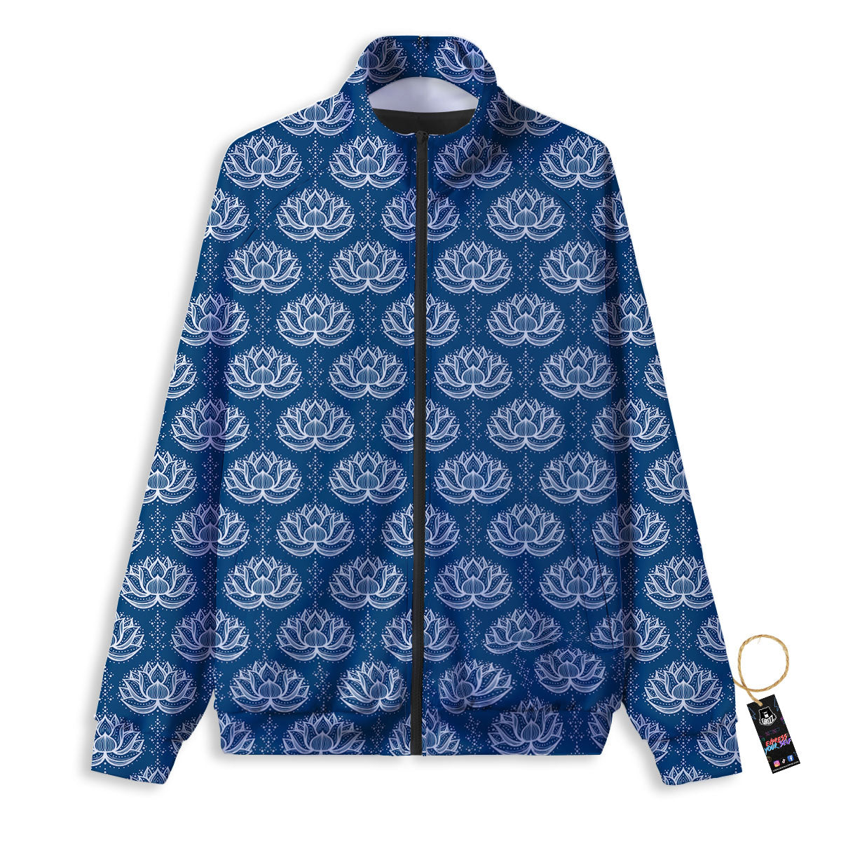 Lotus Boho Indian Print Pattern Track Jacket-grizzshop