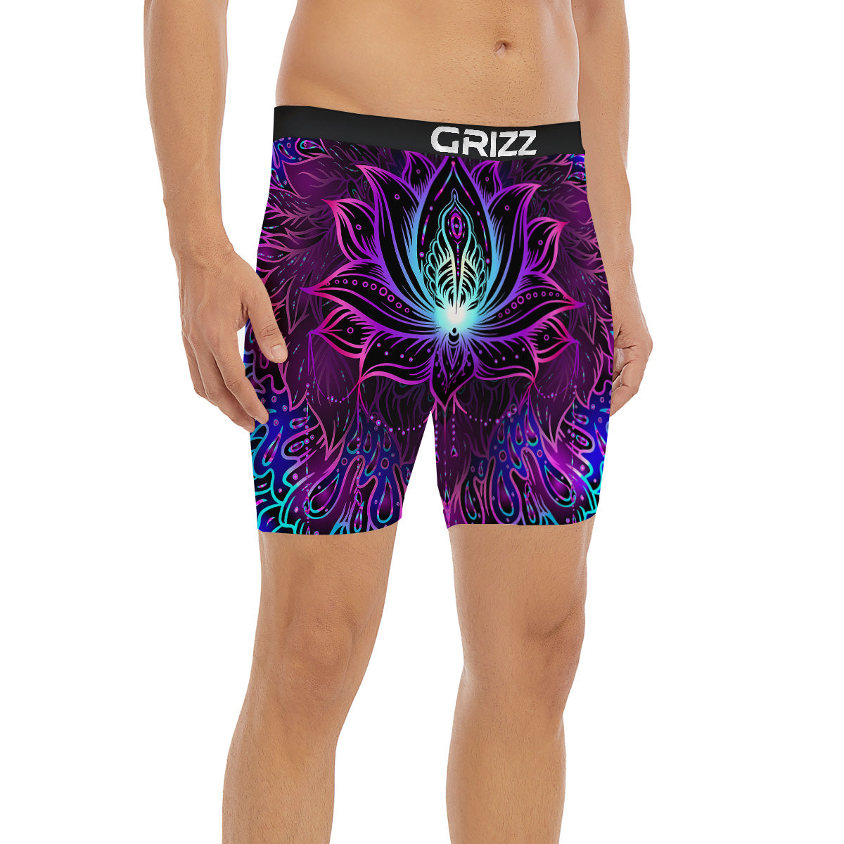 Lotus Boho Spiritual Print Boxer Briefs-grizzshop